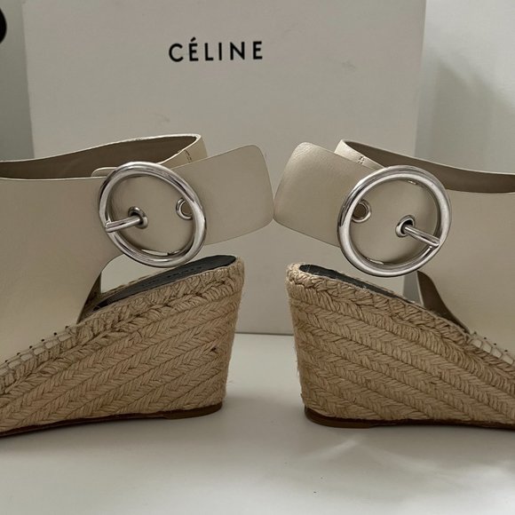 Céline Leather Espadrille Wedge Sandals, by Phoebe Philo - Picture 3 of 16